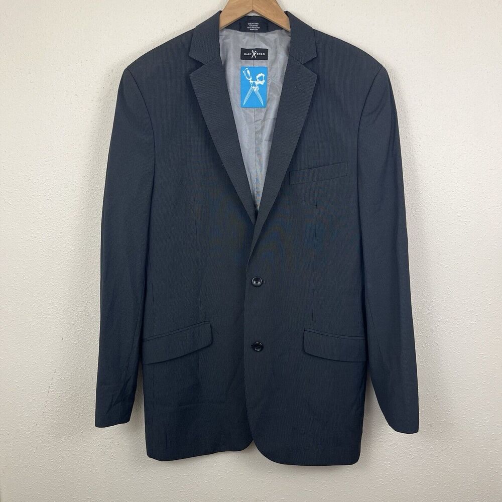 Marc Ecko Single Breasted Two Button Blazer Navy Blue Mens Size 40L